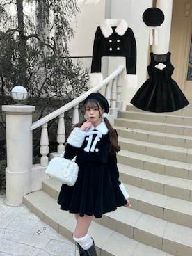 「ガーリーコーデ」｜「アイテム（ハンチング/ベレー帽）」を使った、ᴋᴀɴᴀᴜさん（レディース・165cm）の冬コーディネート