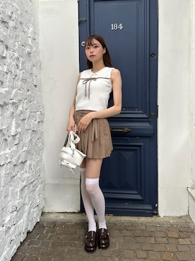「ノースリーブニット」｜ᴋᴀɴᴀᴜさん（レディース・165cm）の夏コーディネート