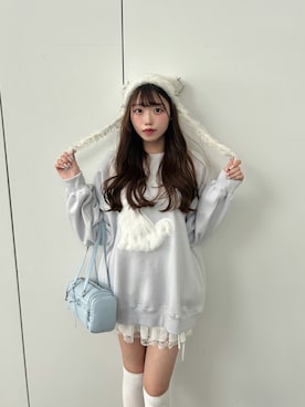 「アイテム（ニットキャップ/ビーニー、ホワイト系）」を使った、ᴋᴀɴᴀᴜさん（レディース・165cm）の秋コーディネート