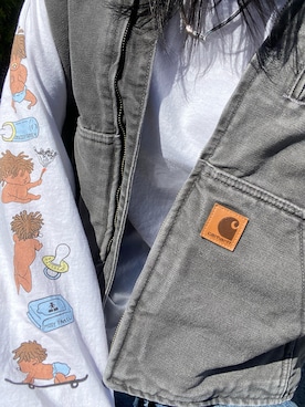 「Carhartt（カーハート）のアイテム（ジャケット/アウター）」を使った、R.さん（レディース・159cm）の秋コーディネート