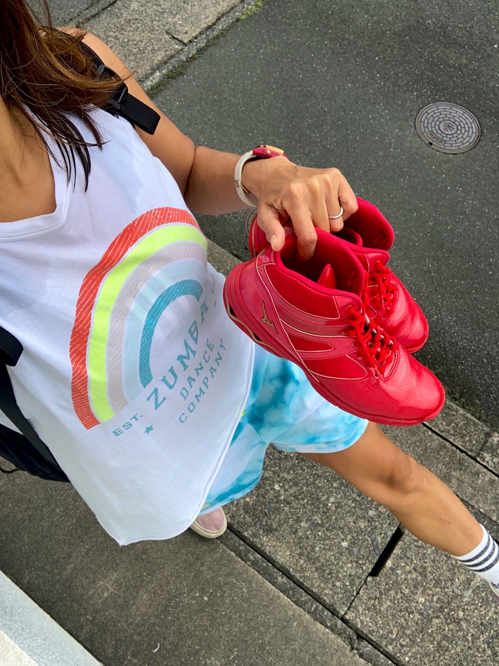 「ZUMBA、フィットネス、サーフィン」｜「MIZUNOのアイテム（シューズ、レッド系）」を使った、SAYU さん（レディース・156cm）の秋コーディネートの1枚目の写真