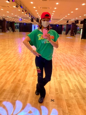 「ROXY（ロキシー）のアイテム（帽子）」を使った、SAYU さん（レディース・156cm）の春コーディネート