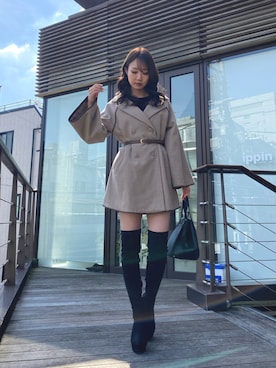 「LIPSERVICE（リップサービス）のアイテム（ピーコート）」を使った、kurehaさん（レディース・164cm）の秋コーディネート