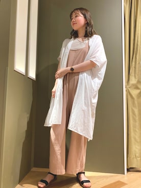 「Green　Parks（グリーンパークス）のアイテム（オールインワン・サロペット）」を使った、riiiinさん（レディース・170cm）の夏コーディネート