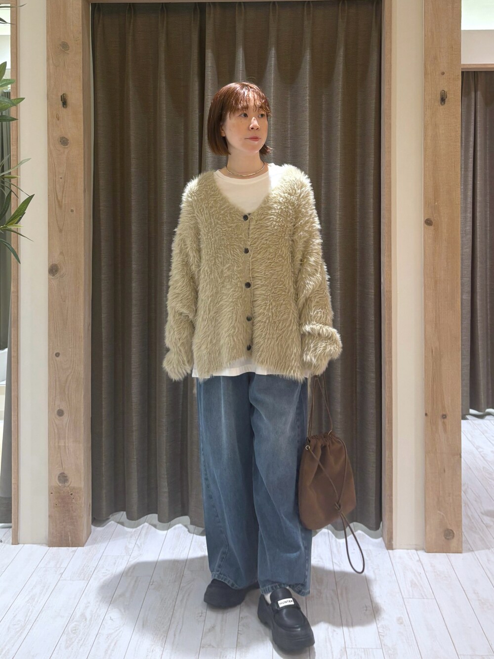 【Pual ce cin】2/10まで‼️新品シャギーニットVネックカーディガン pual ce cin - Pual ce cin ピュアルセシン 秋冬 シャギー☆ Vネック