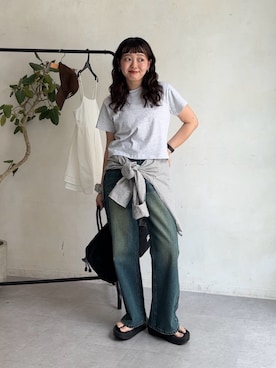 「アイテム（ボストンバッグ）」を使った、ぴぴゆかぴさん（レディース・152cm）の秋コーディネート
