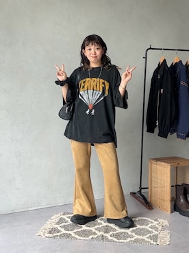 「アイテム（ボストンバッグ）」を使った、ぴぴゆかぴさん（レディース・152cm）の夏コーディネート