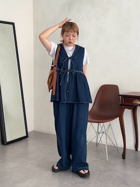 「U.S. POLO ASSN.（ユーエスポロアッスン）のアイテム」を使った、ぴぴゆかぴさん（レディース・152cm）の夏コーディネート
