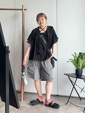 「CPCM（シーピーシーエム）のアイテム（パンツ）」を使った、ぴぴゆかぴさん（レディース・152cm）の夏コーディネート