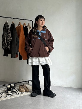 「アイテム（ボストンバッグ）」を使った、ぴぴゆかぴさん（レディース・152cm）の秋コーディネート
