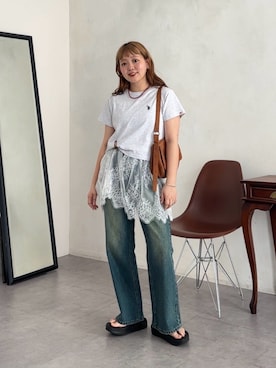 「U.S. POLO ASSN.（ユーエスポロアッスン）のアイテム」を使った、ぴぴゆかぴさん（レディース・152cm）の夏コーディネート