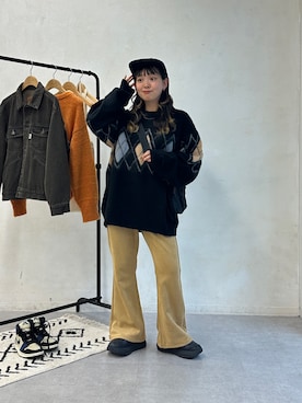 「アイテム（ボストンバッグ）」を使った、ぴぴゆかぴさん（レディース・152cm）の秋コーディネート