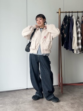 「アイテム（ジャケット/アウター、ホワイト系）」を使った、ぴぴゆかぴさん（レディース・152cm）の夏コーディネート