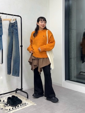 「アイテム（トートバッグ）」を使った、ぴぴゆかぴさん（レディース・152cm）の秋コーディネート