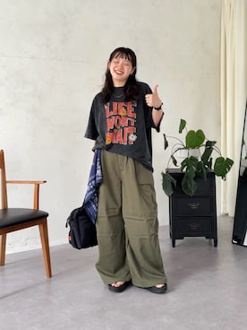 「アイテム（ボストンバッグ）」を使った、ぴぴゆかぴさん（レディース・152cm）の夏コーディネート