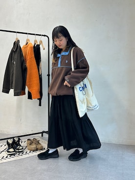 「アイテム（トートバッグ）」を使った、ぴぴゆかぴさん（レディース・152cm）の秋コーディネート