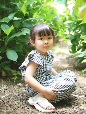 「子供服」｜「アイテム（オールインワン・サロペット）」を使った、reeeehoさん（キッズ・90cm）の夏コーディネート