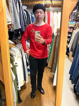 「DISCOVERED（ディスカバード）のアイテム（ハンチング/ベレー帽）」を使った、sakuさん（メンズ・170cm）の秋コーディネート