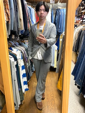 「SOFFE（ソフィー）のアイテム（Tシャツ/カットソー）」を使った、sakuさん（メンズ・170cm）の秋コーディネート