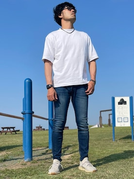「Guess（ゲス）のアイテム（パンツ）」を使った、ハルさん（メンズ・181cm）の夏コーディネート