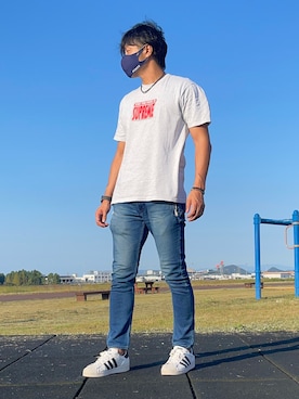 「HELLO CALIF（ハローカリフ）のアイテム」を使った、ハルさん（メンズ・181cm）の秋コーディネート