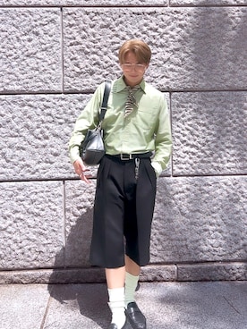 「Plan C（プランシー）のアイテム（その他パンツ、ブラック系）」を使った、Kazuma  さん（メンズ・168cm）の秋コーディネート