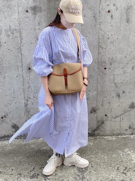 「archives（アルシーヴ）のアイテム（シャツワンピース）」を使った、kotoeさん（レディース・161cm）の秋コーディネート