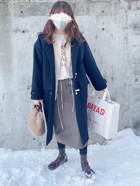 「アイテム（ダッフルコート）」を使った、kotoeさん（レディース・161cm）の冬コーディネート