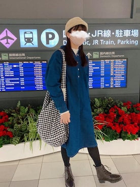 「AMBIDEX（アンビデックス）のアイテム（帽子）」を使った、kotoeさん（レディース・161cm）の秋コーディネート