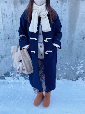 「DHOLIC（ディーホリック）のアイテム（カーディガン/ボレロ）」を使った、kotoeさん（レディース・161cm）の冬コーディネート