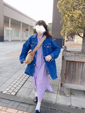 「ごきげんウィーク」｜「アイテム（デニムジャケット）」を使った、kotoeさん（レディース・161cm）の春コーディネート