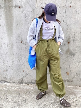 「w closet（ダブルクローゼット）のアイテム（オールインワン・サロペット）」を使った、kotoeさん（レディース・161cm）の夏コーディネート