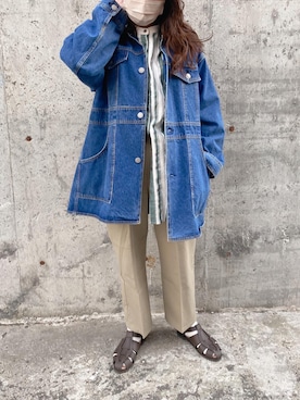 「DHOLIC（ディーホリック）のアイテム（チノパンツ）」を使った、kotoeさん（レディース・161cm）の春コーディネート