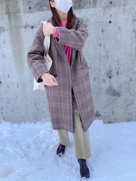 「DHOLIC（ディーホリック）のアイテム（チノパンツ）」を使った、kotoeさん（レディース・161cm）の冬コーディネート