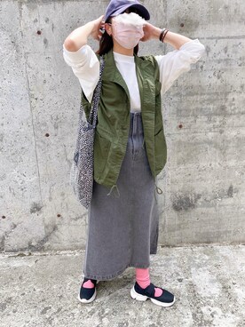 「LAKOLE（ラコレ）のアイテム（ジャンパースカート）」を使った、kotoeさん（レディース・161cm）の夏コーディネート
