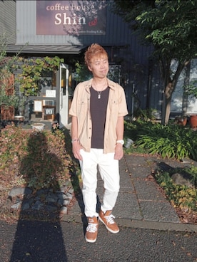 「MTV（エムティーヴィー）のアイテム」を使った、SHINSUKEさん（メンズ・180cm）の秋コーディネート