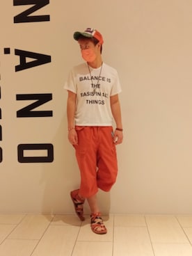 「Lee（リー）のアイテム（サンダル）」を使った、SHINSUKEさん（メンズ・180cm）の夏コーディネート