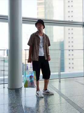 「バケットハット」｜SHINSUKEさん（メンズ・179cm）の夏コーディネート