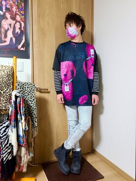 「semantic design（セマンティックデザイン）のアイテム（パンツ）」を使った、SHINSUKEさん（メンズ・180cm）の冬コーディネート