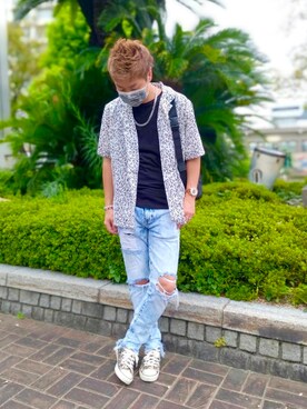 「FOREVER 21（フォーエバー トゥエンティーワン）のアイテム（パンツ）」を使った、SHINSUKEさん（メンズ・180cm）の秋コーディネート
