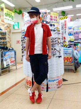 「JEANS MATE（ジーンズメイト）のアイテム」を使った、SHINSUKEさん（メンズ・180cm）の夏コーディネート