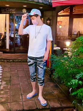 「GOTCHA（ガッチャ）のアイテム」を使った、SHINSUKEさん（メンズ・179cm）の夏コーディネート