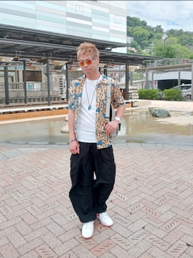「チャイハネ（チャイハネ）のアイテム（ネックレス）」を使った、SHINSUKEさん（メンズ・180cm）の夏コーディネート