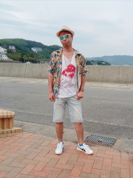 「アイテム（腕時計、ブラウン系）」を使った、SHINSUKEさん（メンズ・179cm）の夏コーディネート