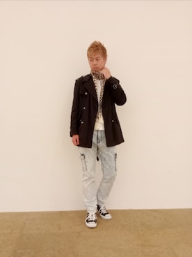 「アイテム（トレンチコート）」を使った、SHINSUKEさん（メンズ・179cm）の冬コーディネート