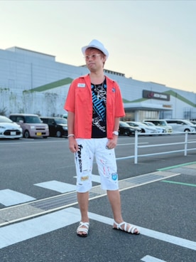 「coca（coca）（コカ）のアイテム（シャツ/ブラウス）」を使った、SHINSUKEさん（メンズ・179cm）の夏コーディネート