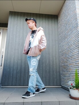 「Avail（アベイル）のアイテム（ブルゾン）」を使った、SHINSUKEさん（メンズ・180cm）の春コーディネート