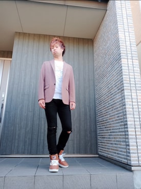 「MTV（エムティーヴィー）のアイテム」を使った、SHINSUKEさん（メンズ・180cm）の秋コーディネート