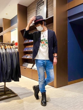 「semantic design（セマンティックデザイン）のアイテム（ジャケット/アウター）」を使った、SHINSUKEさん（メンズ・179cm）の秋コーディネート