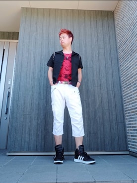 「GOTCHA（ガッチャ）のアイテム」を使った、SHINSUKEさん（メンズ・180cm）の夏コーディネート